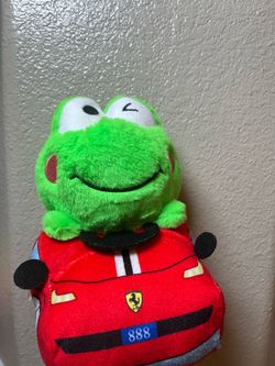 Keroppi Plush in a Racecar