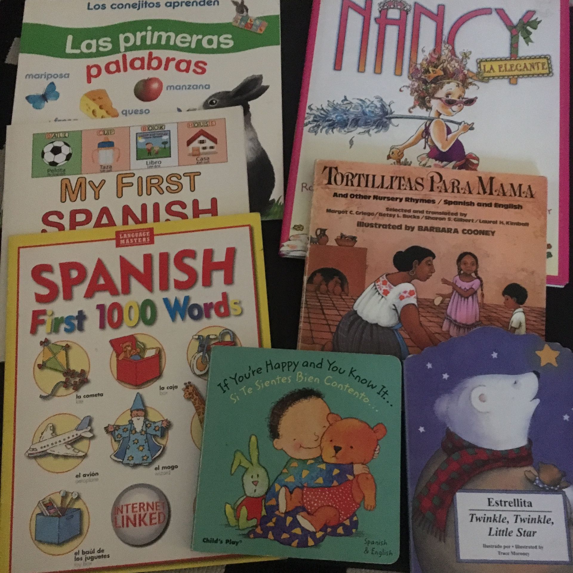 Eleven juvenile Spanish English books