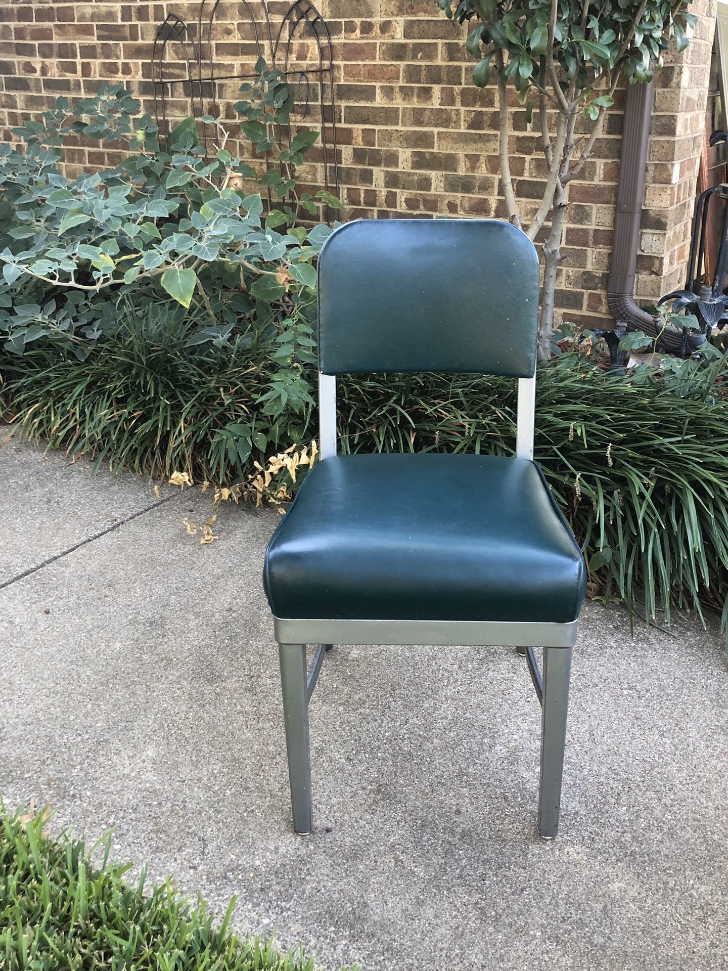 MidCentury Green Vinyl Metal Desk Office Chair Dallas Company
