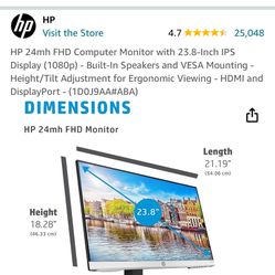 2 HP Monitors- $50 Each (new $165 Each)