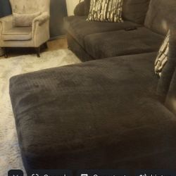 2 Piece Navy Blue Sectional 