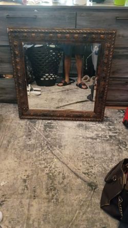 Ornate Gold-Tone Framed Wall Mirror