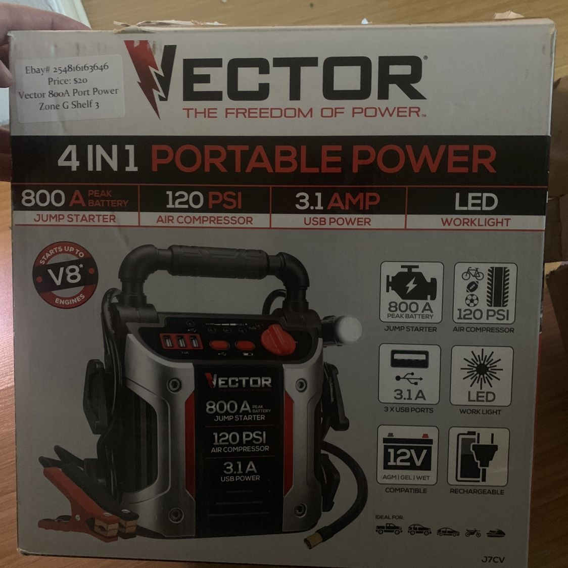NEW Vector Power Station/air compressor (retail $85+)