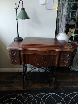 Antique Cast Iron Treadle Base & Wood Cabinet – Perfect DIY Vanity Project