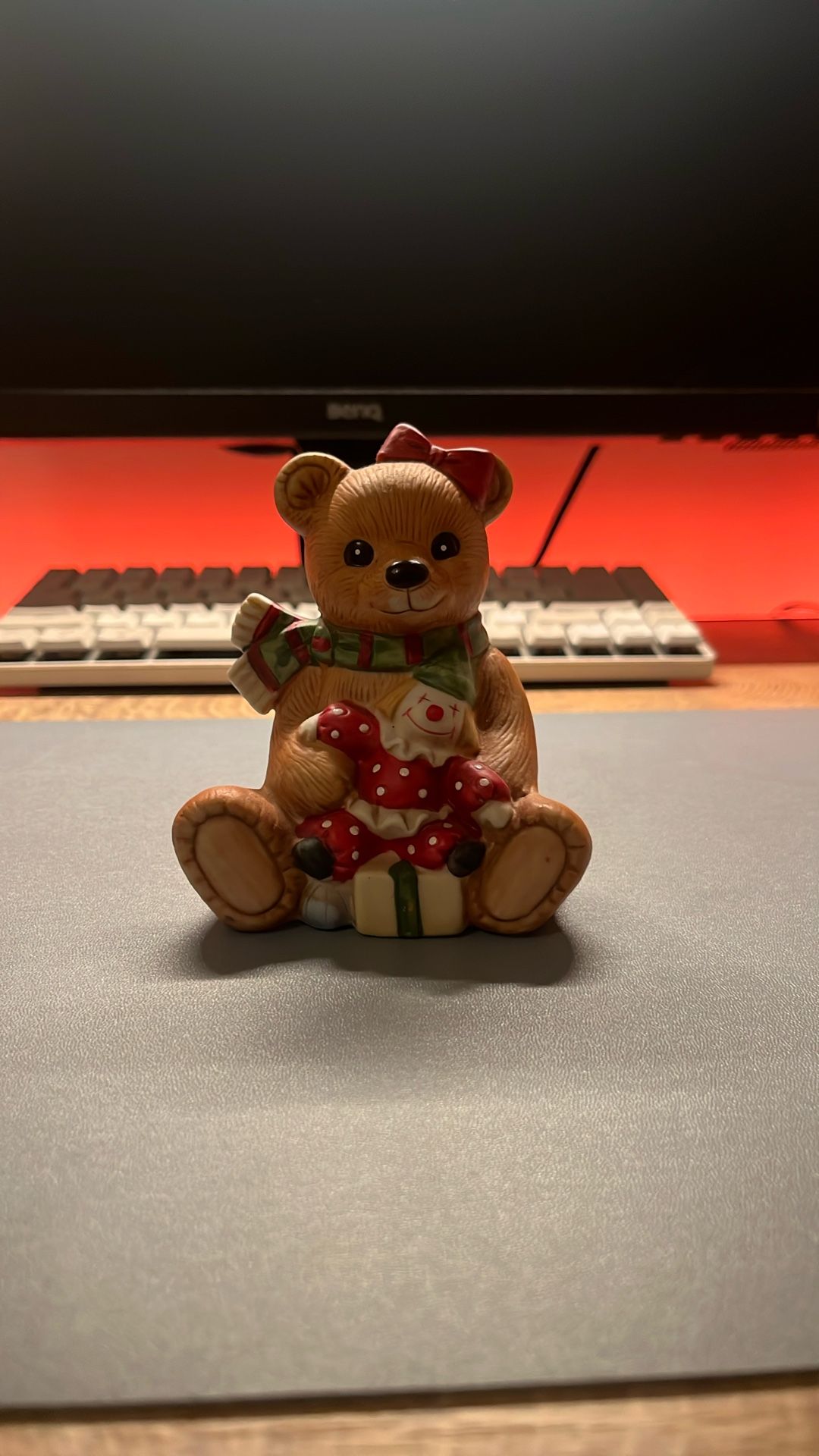 Collectible Ceramic Bear Figurine - Christmas/Holiday Decor