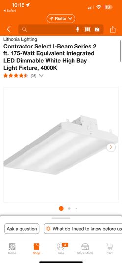 Lithonia Lighting Contractor Select I-Beam Series 2 ft. 175-Watt Equivalent Integrated LED Dimmable