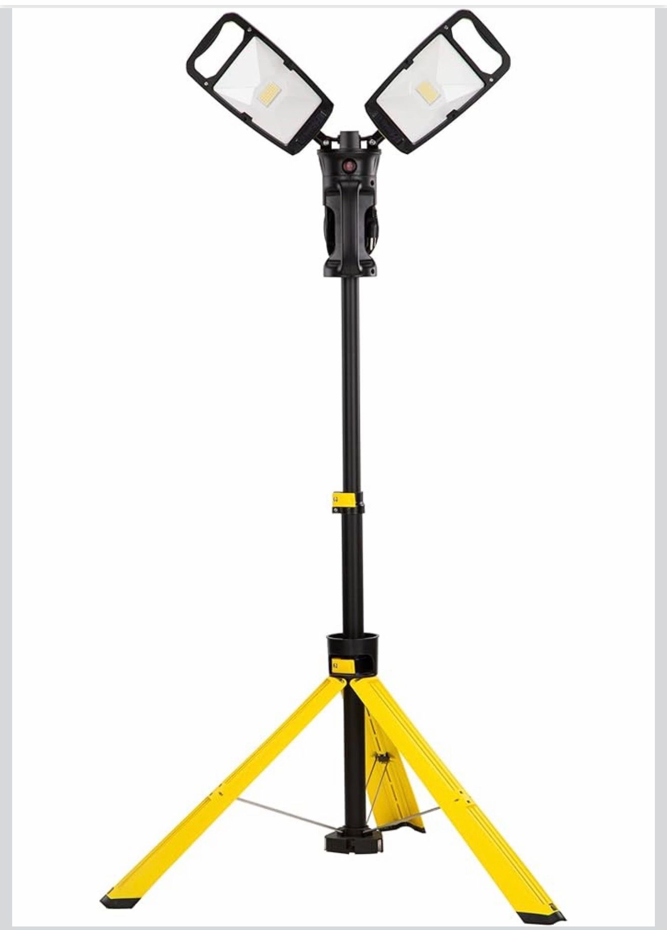 Work Light with Stand, 12000 Lumen Dual-Head LED Work Light with Telescoping Tripod, Portable Corded LED Job Site Lighting 5000K 100W Indoor Outdoor L