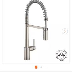 Moen Chrome Spring Pull Down Kitchen Faucet 21.75in Tall