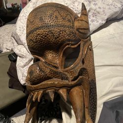 Demon Wood Carved Mask