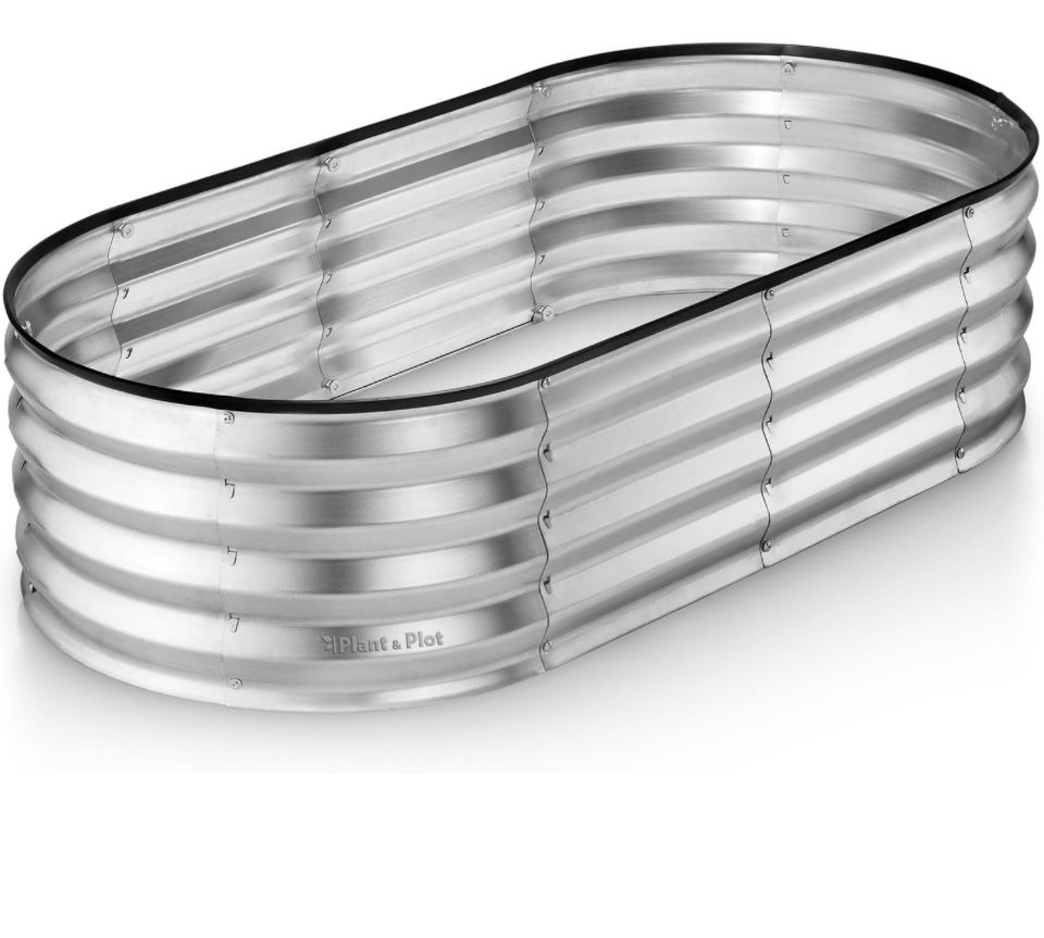 Open Box Plant & Plot Galvanized Raised Garden Beds Outdoor // 4x2x1 ft ...
