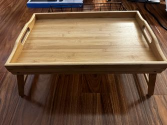 Mesa Bamboo and Metal Tray Set