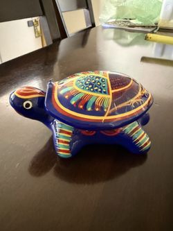 Ceramic Hand painted Turtle Container 