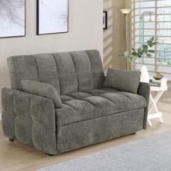 Upholstered Convertible Sleeper Sofa Bed Dark Grey