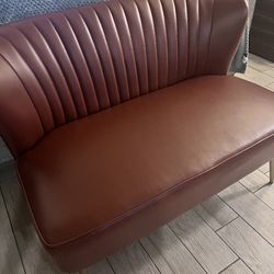 Wayfair Faux Leather Brown Lounge Sofa