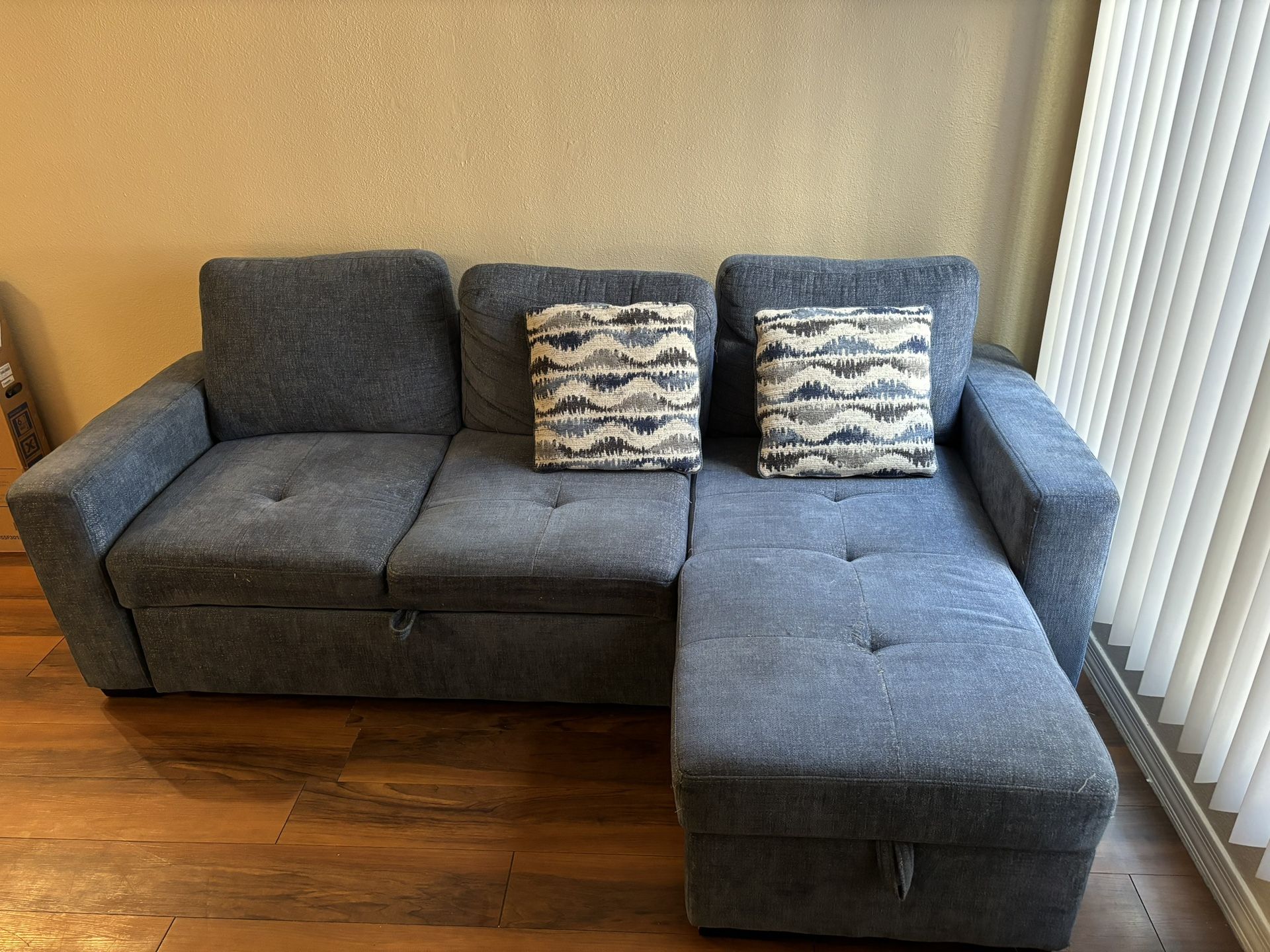 Blue Pullout Couch/Futon