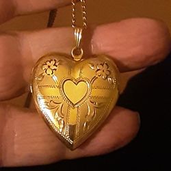 12kt Gold Filled Heart Locket Necklace 