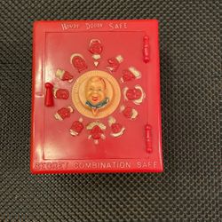 Vintage HOWDY DOODY 1950 Red Plastic Safe with Secret Combination — pre-owned