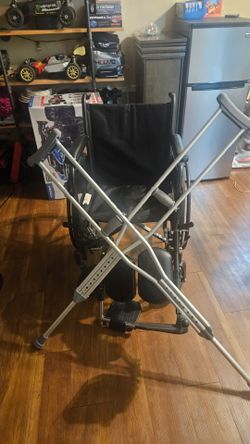 Wheel chair and crutches
