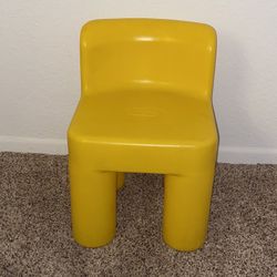 Vintage Little Tikes Yellow Child Toddler Chair Sturdy Plastic Chunky