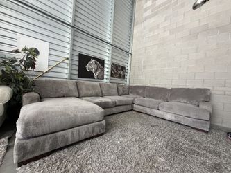 Large Silver Gray Sectional - free delivery