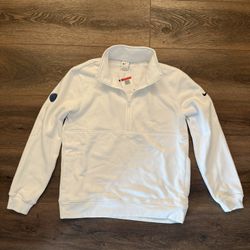 NIKE MEN’S WHITE CLUB FLEECE 1/2 PULL OVER - NEW 