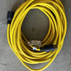 50 Feet 30 Amp Generator Extension Cord 4 Prong,Heavy Duty NEMA L14-30P/L14-30R,125/250V 7500W,Green 10 Gauge STW Twist Locking Generator to House Pow