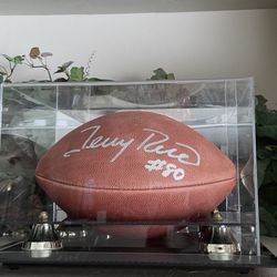 Autograph Jerry Rice Football With Case