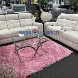 Beautiful PWR Head & Foot Reclining Sofa & Loveseat Set NOW 65% OFF (Limited Stock)!