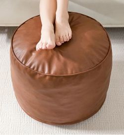 HIGOGOGO Round Stuffed Pouf Ottoman