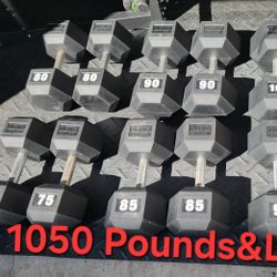 1050 Pounds&Libras TOTAL
75s To 100s Set. Hex Dumbbells 

Rack Doesn't Included 

Delivery for extra

NOT SOLD SEPARATELY 