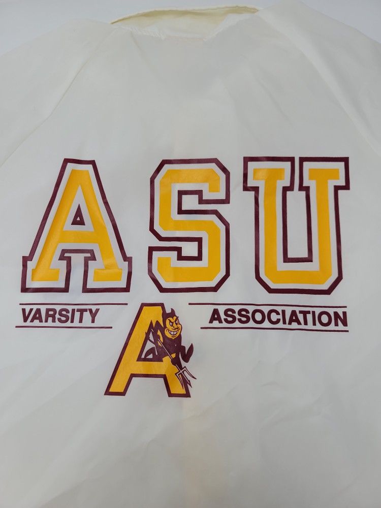 Vintage mens ASU windbreaker jacket size Large white arizona state sun devils