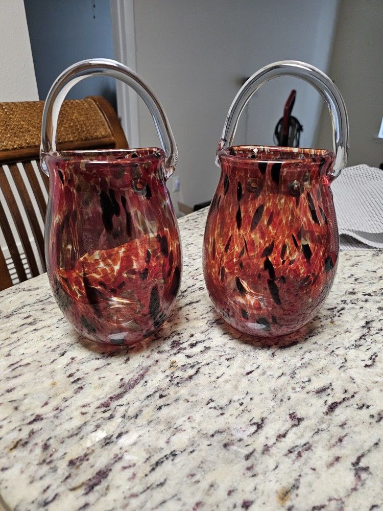 New Set Of 2 Vases Or Wall Mount Holders Beautiful