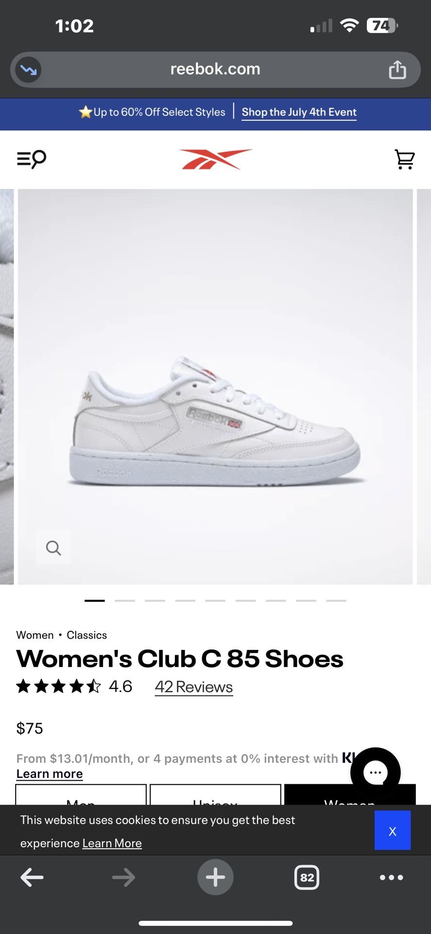 Reebok Sneakers Size 7