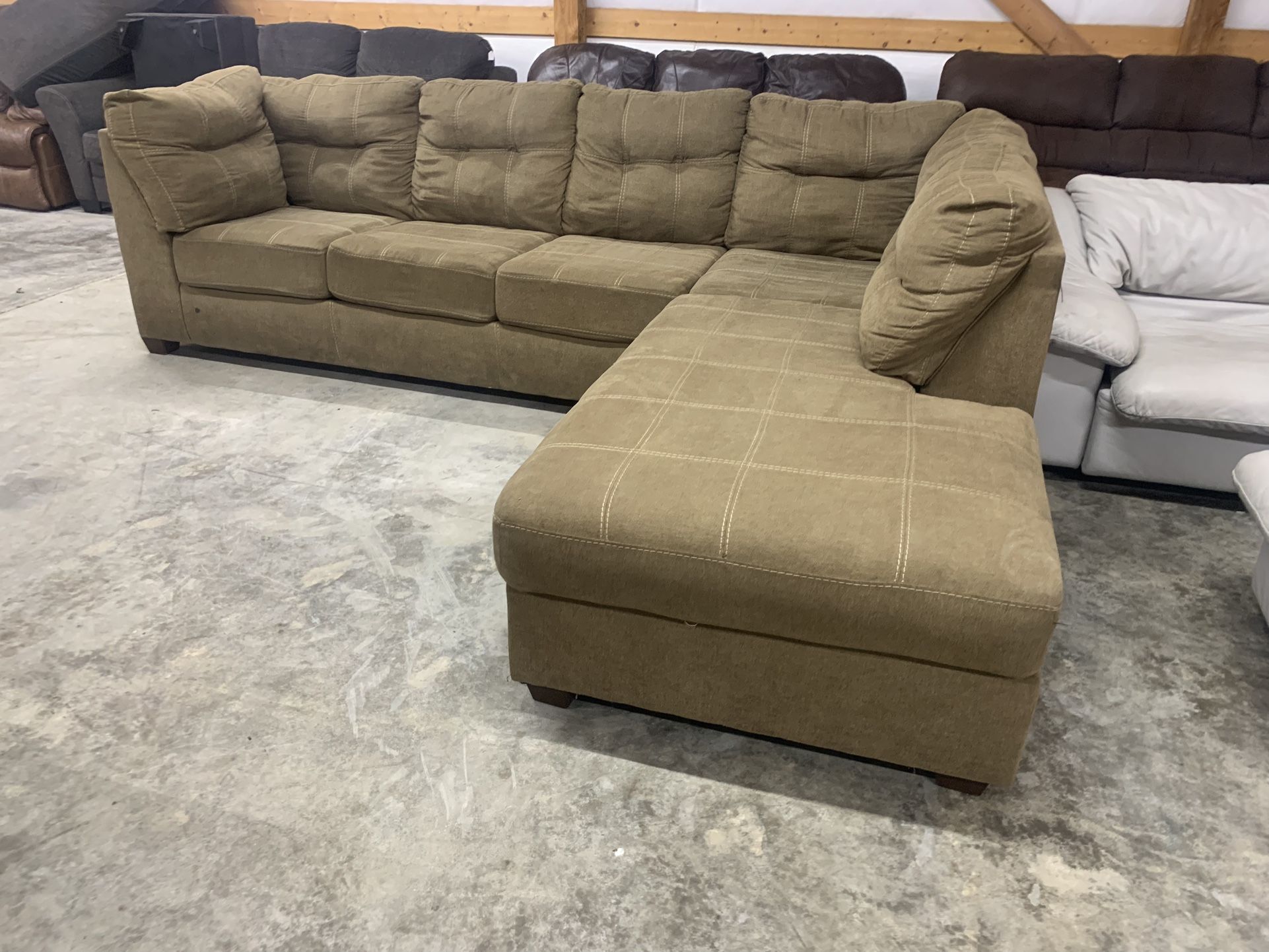 Brown L Shaped Sectional Couch “WE DELIVER”