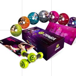 Zumba Workout Kit including 7 DVDs of Different Workouts 