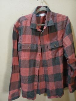 Men's Old Navy P L A I D Long Sleeve With Pockets Button Down Shirt Size Large 38 * 40 Excellent Condition
