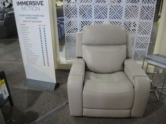 Moto Motion Maverick Leather Power Media Recliner - USB, Cupholders, Storage