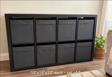 IKEA DRONA Charcoal Gray Storage Bins 13"x15"x13" - Set of 8