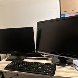 Two Monitors & Keyboard