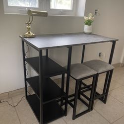 Multipurpose Desktop w/ Two Chairs - Black Metal Color 
