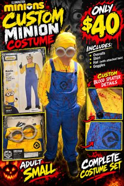 Custom Bloody Minion Kevin Halloween Costume – Adult Small