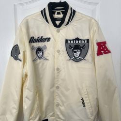 PRO STANDARD NFL LAS VEGAS RAIDERS RETRO CLASSIC MEN'S RIB SATIN JACKET NEW MEDIUM