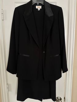 Talbots Black 2 Piece evening Suit with sleeveless Sheath dress with Co-ord long sleeve Blazer