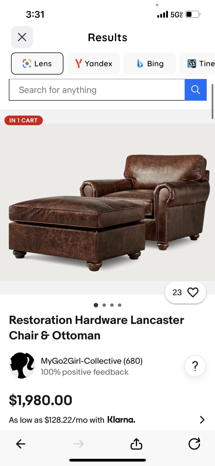 Restoration Hardware Lancaster Luxe Chair And Ottoman 