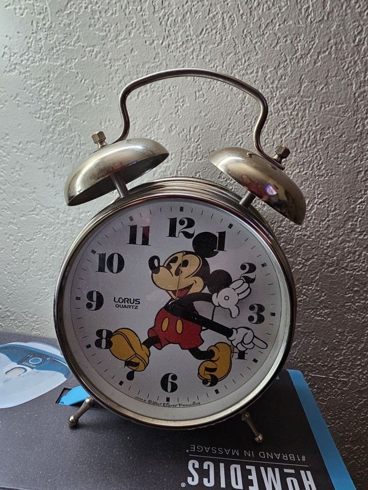 Vintage 80s Mickey Mouse Alarm Clock. Bought At Dusneyland.
