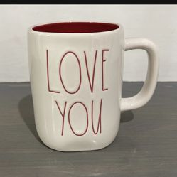 Rae Dunn “LOVE YOU” White Mug With Red Inside