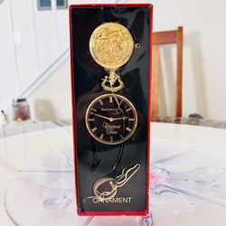 Vintage 1997 Department 56 Christmas Time Pocket Watch Ornament Gold Working Movement