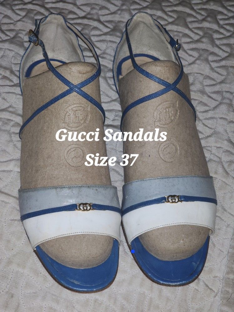Authentic Gucci Blue Sandals Size 37 $40