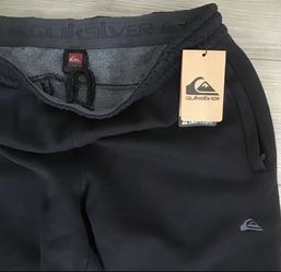 Men’s~QUIKSILVER DRYFLIGHT~Black Sweat Pants~Zipper Pockets~Size LARGE~New with