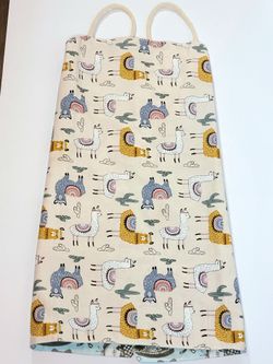 New! Kids Reversible Apron - Llama & Hat Box Patterns - Handmade in France
